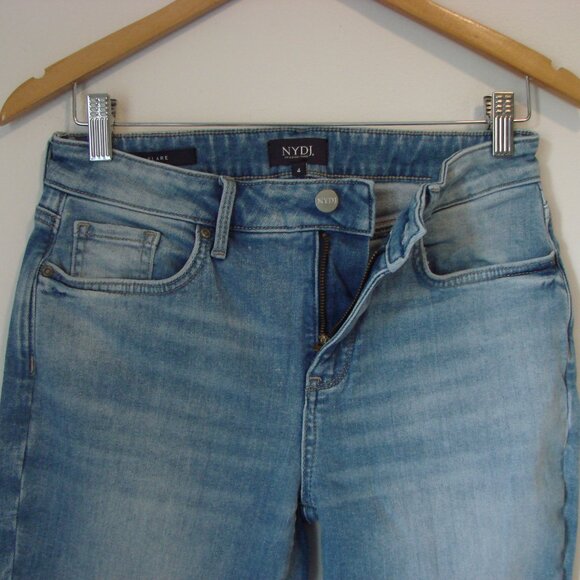 NYDJ Flare Jeans Ankle Raw Hem Lift Tuck Technology Size 4 - Picture 12 of 16